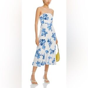 Aqua Strapless Midi Dress NWT Large